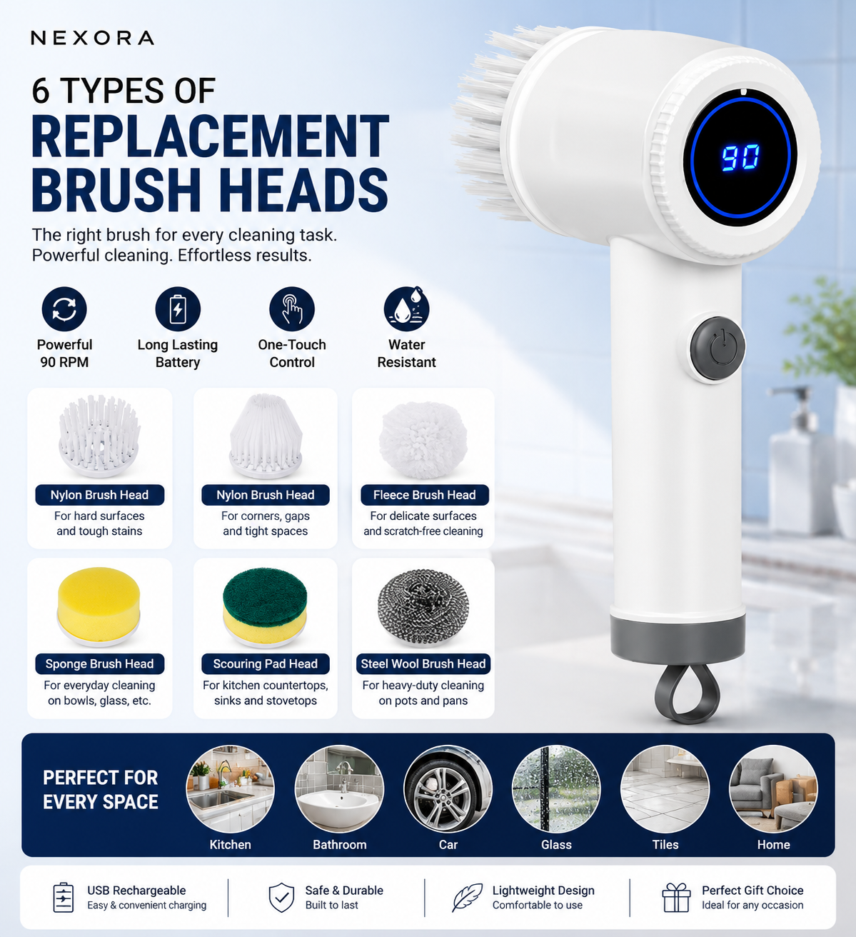 6-in-1 Multifunctional Electric Cleaning Brush