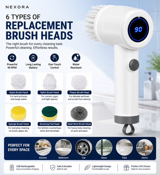 6-in-1 Multifunctional Electric Cleaning Brush